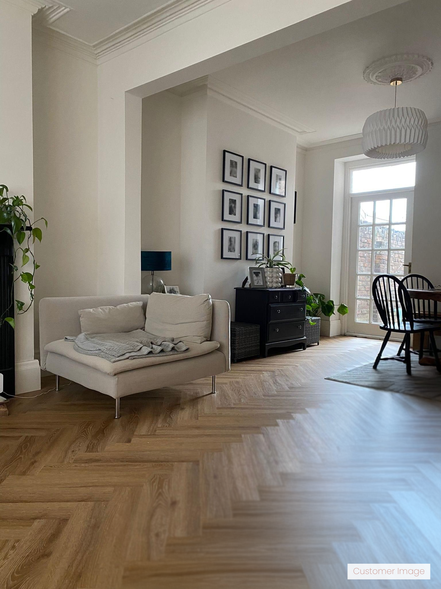 Lattia Vantaa Honey Oak Herringbone Glue Down LVT Flooring