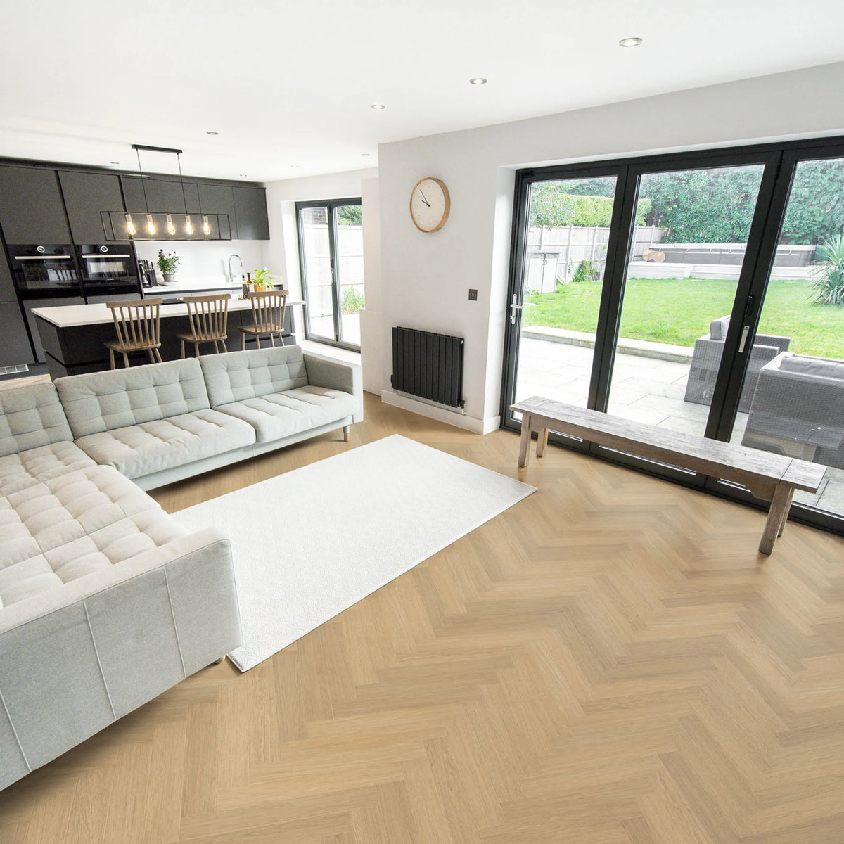Nordikka Naturals Austrian Larch Herringbone LVT Glue Down Flooring