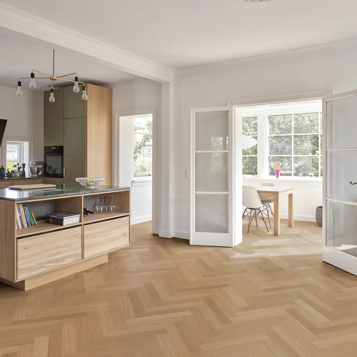 Nordikka Naturals Montana Oak Herringbone LVT Glue Down Flooring