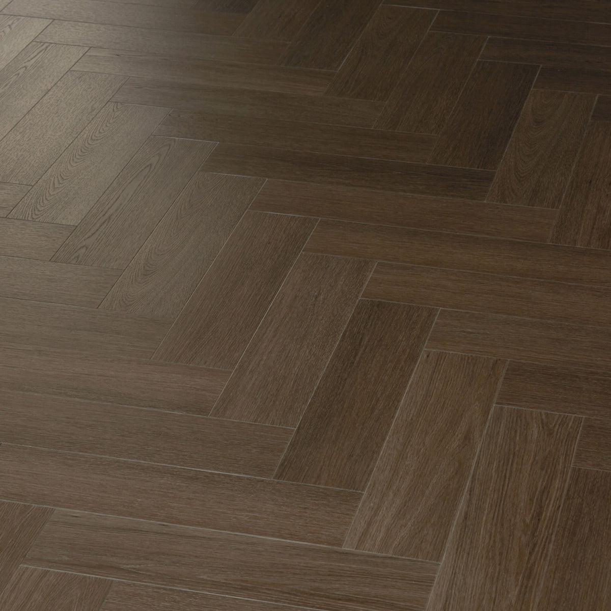 Nordikka Naturals Roasted Walnut Herringbone LVT Glue Down Flooring