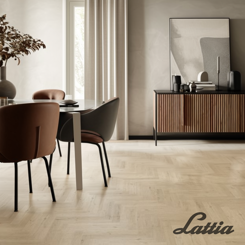 Lattia Vantaa Woodland Fir Herringbone Glue Down LVT Flooring