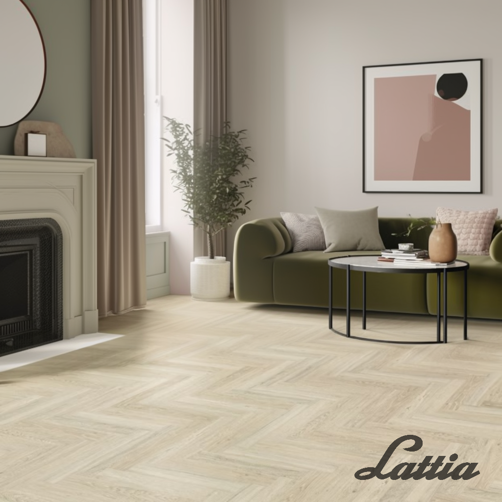 Lattia Vantaa Limed Oak Herringbone Glue Down LVT Flooring