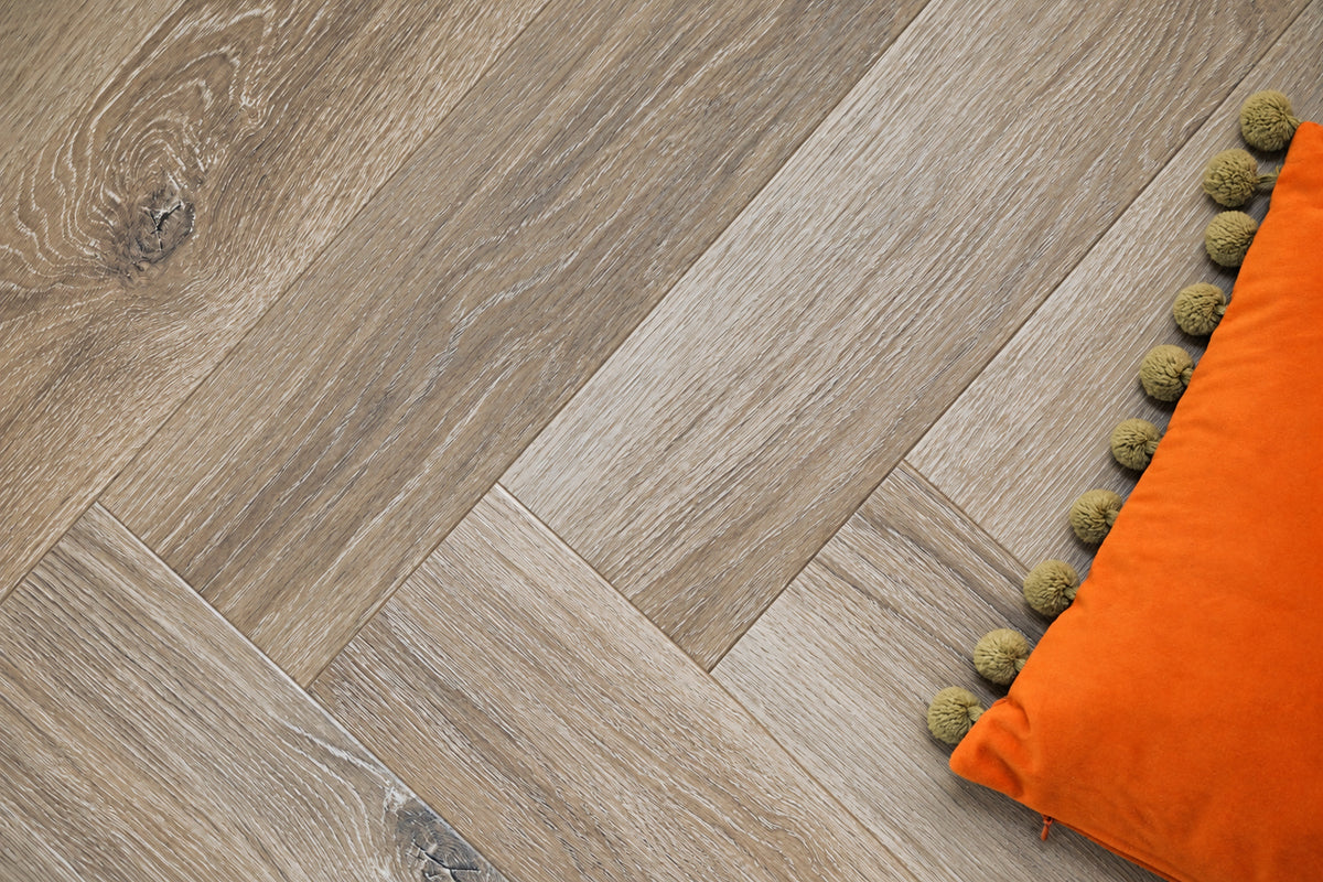 Daytona Cocoa Oak Herringbone glue down LVT flooring, photo 5