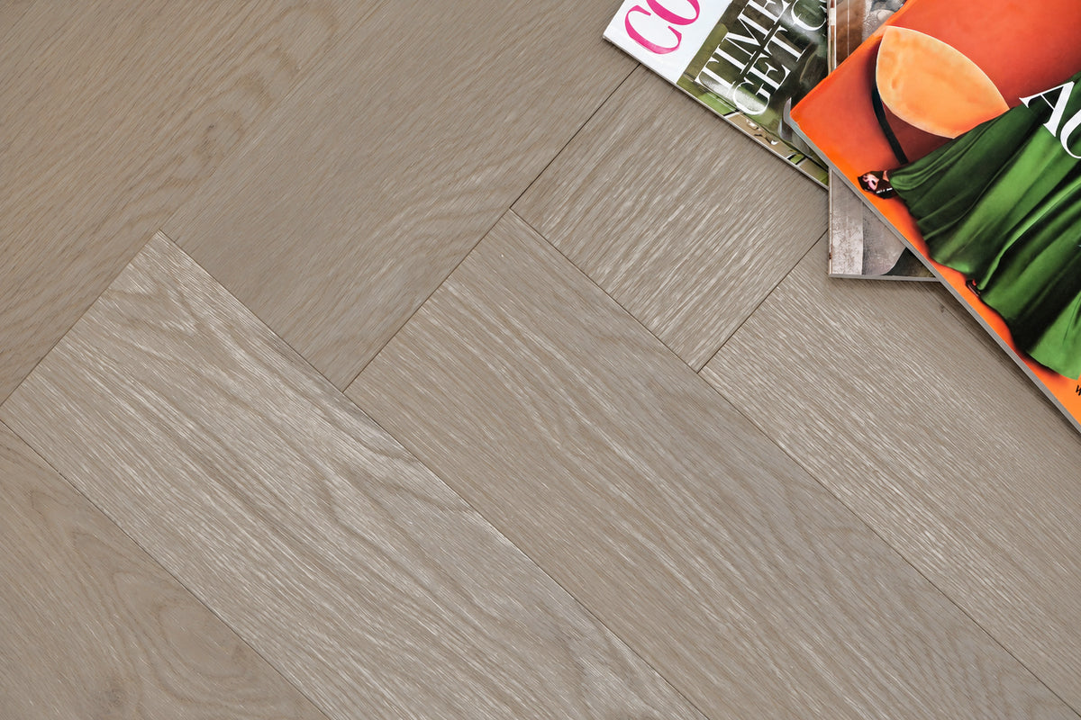 Daytona Dune Oak Herringbone Glue Down LVT Flooring