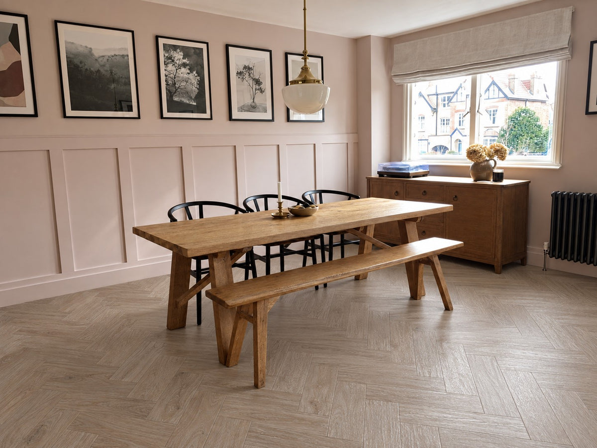 Daytona Dune Oak Herringbone Glue Down LVT Flooring