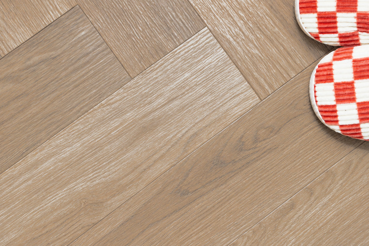 Daytona Manuka Oak Herringbone Glue Down LVT Flooring