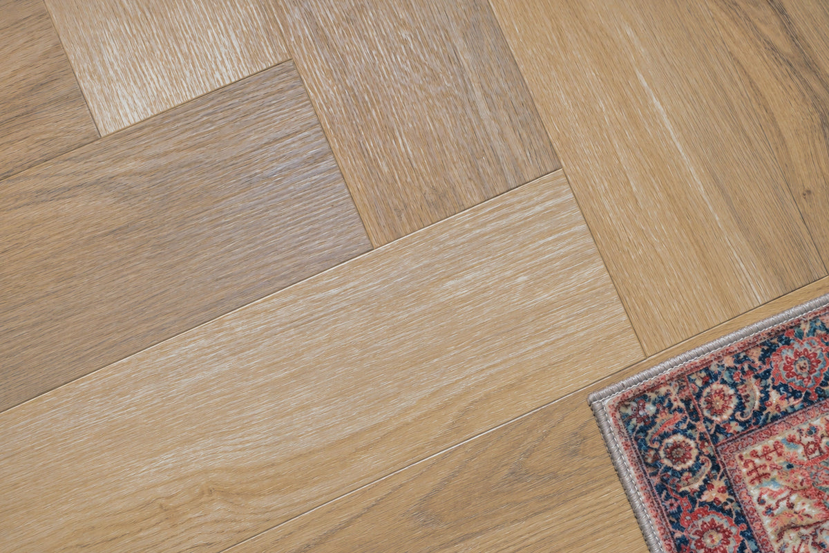 Daytona Manuka Oak Herringbone glue down LVT flooring, photo 2
