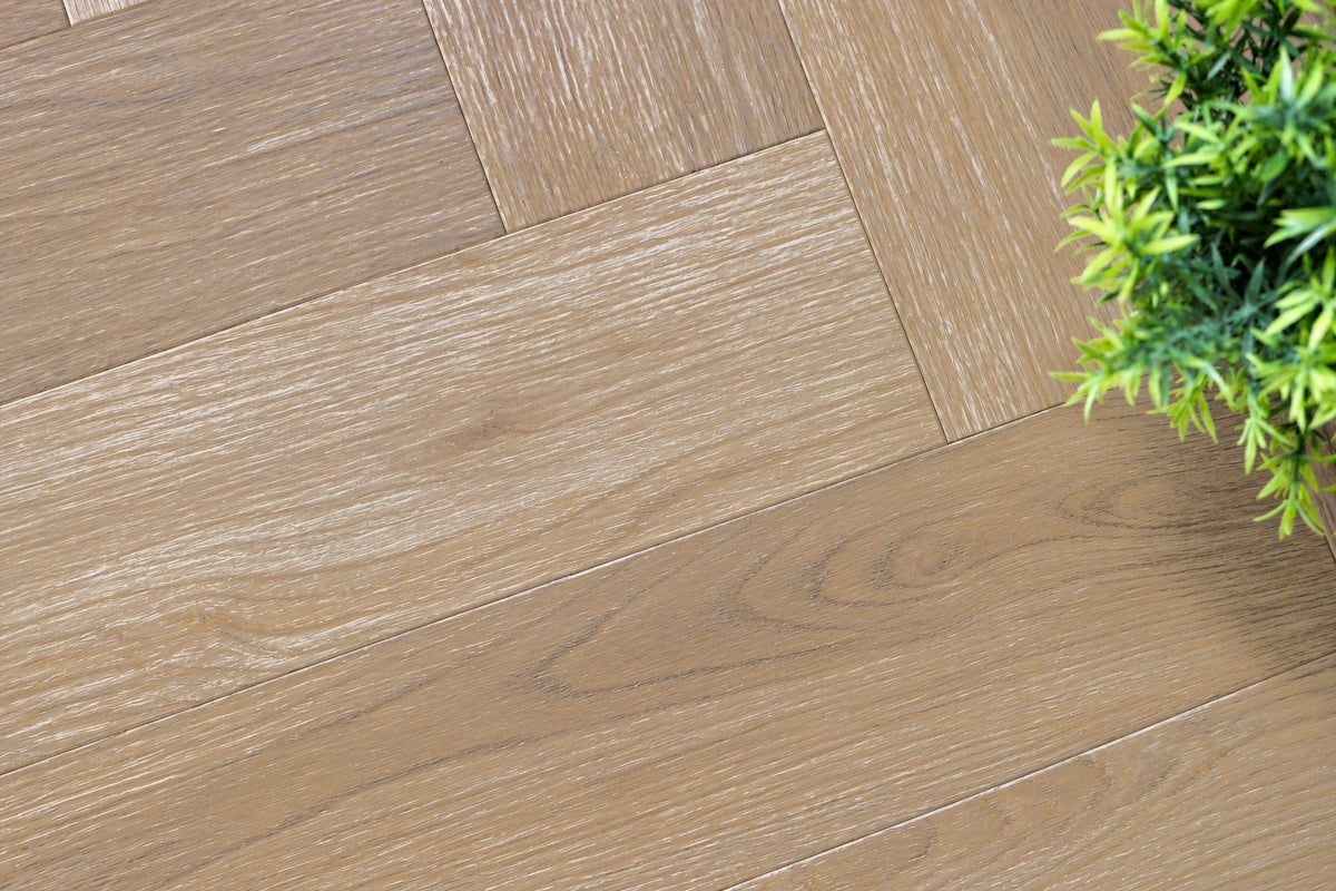 Daytona Manuka Oak Herringbone glue down LVT flooring, photo 3
