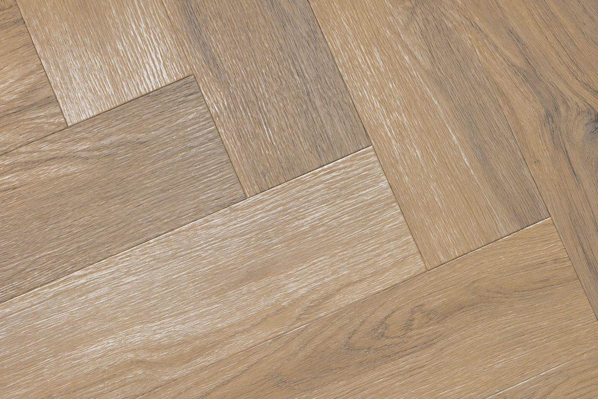 Daytona Manuka Oak Herringbone glue down LVT flooring, photo 4