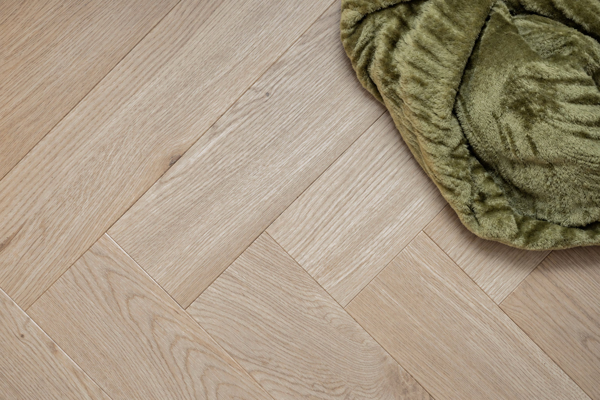 Daytona Natural Oak Herringbone Glue Down LVT Flooring
