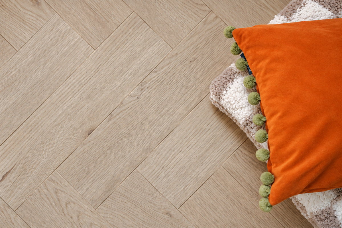 Daytona Natural Oak Herringbone glue down LVT flooring, photo 2