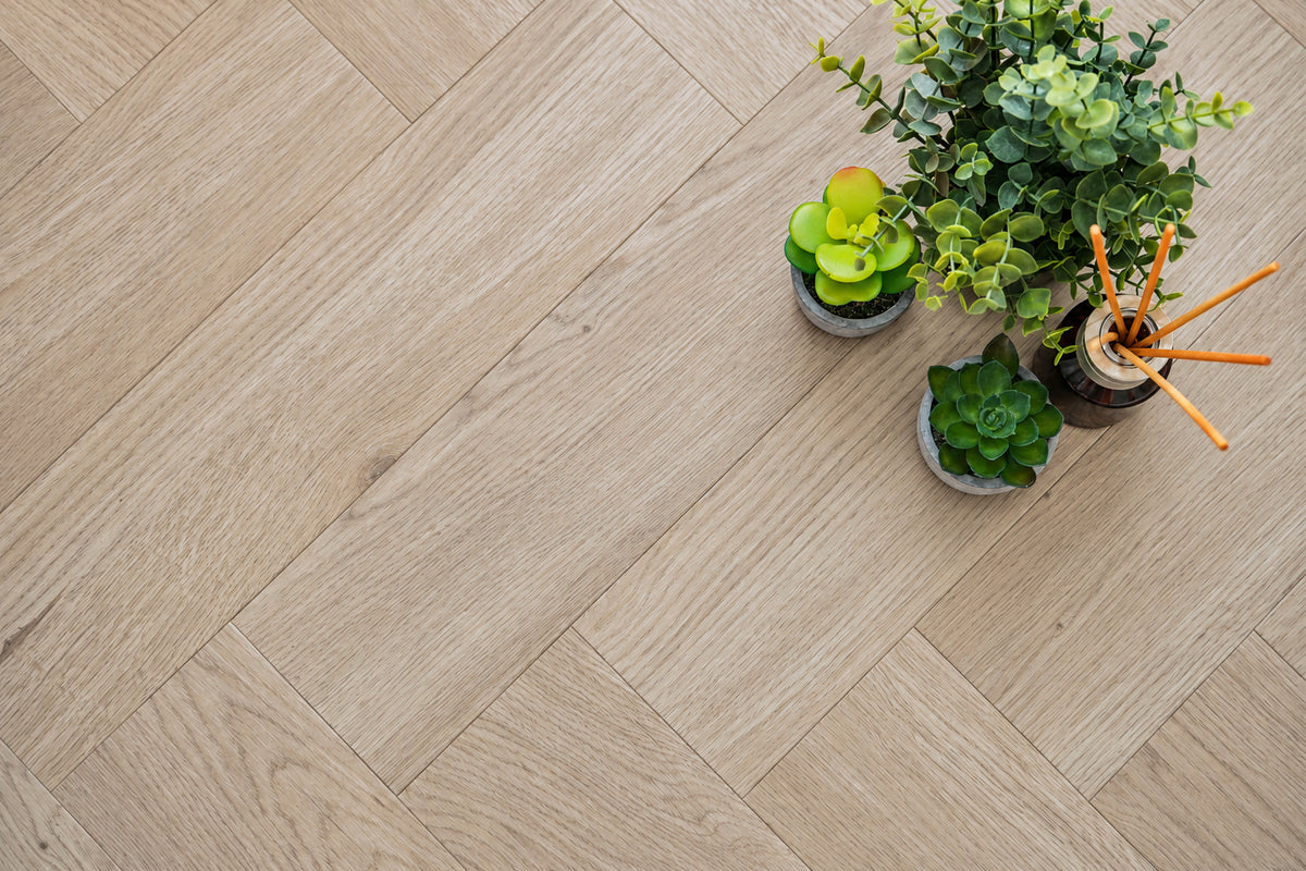 Daytona Natural Oak Herringbone glue down LVT flooring, photo 3