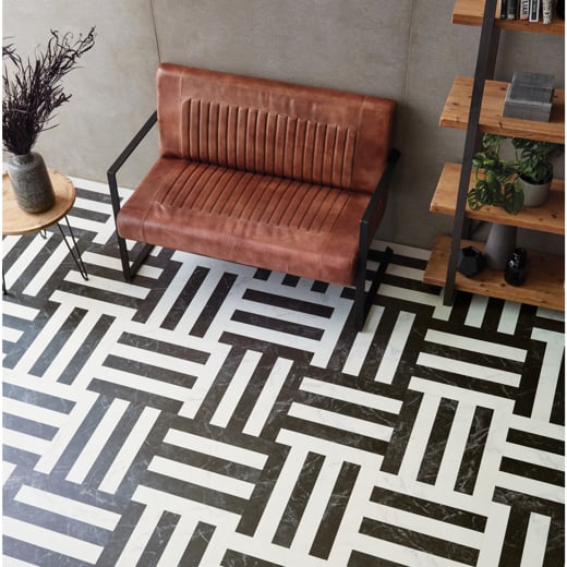 Karndean Knight Tile Glacial Marble SM-ST27 Stone Tile Glue Down LVT Flooring