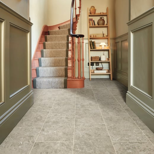 Karndean Knight Tile Lunar Limestone ST32 Stone Tile Glue Down LVT Flooring