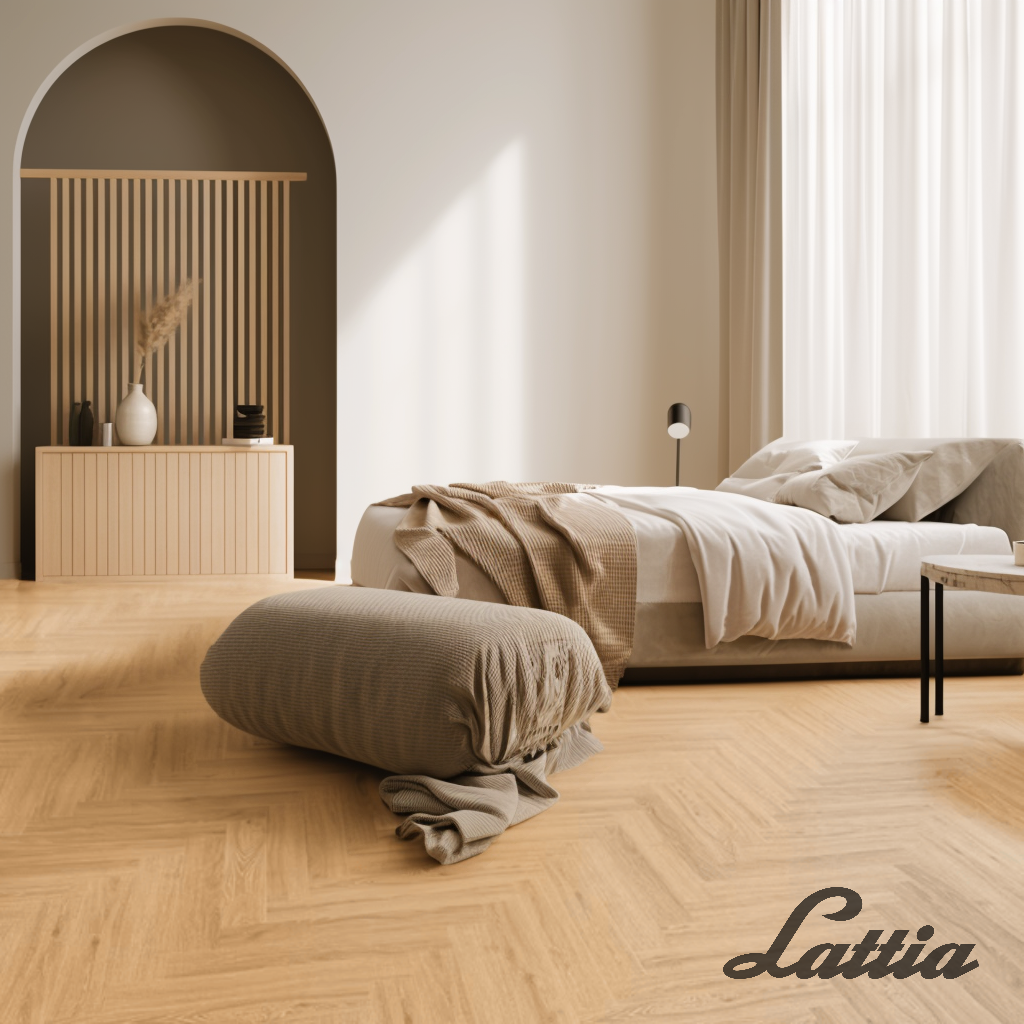 Lattia Vantaa Honey Oak Herringbone Glue Down LVT Flooring