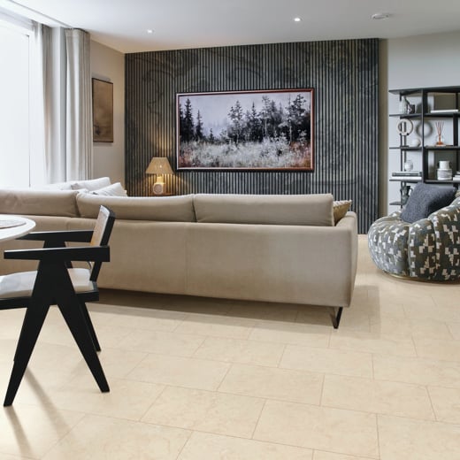 Karndean Knight Tile Natural Limestone ST33 Stone Tile Glue Down LVT Flooring