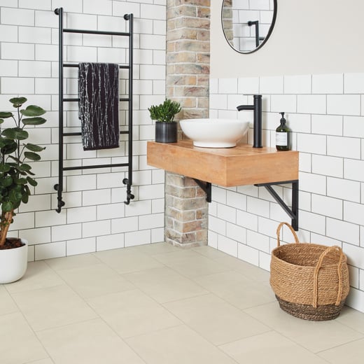 Karndean Knight Tile Ivory Riven Slate ST18 Stone Tile Glue Down LVT Flooring