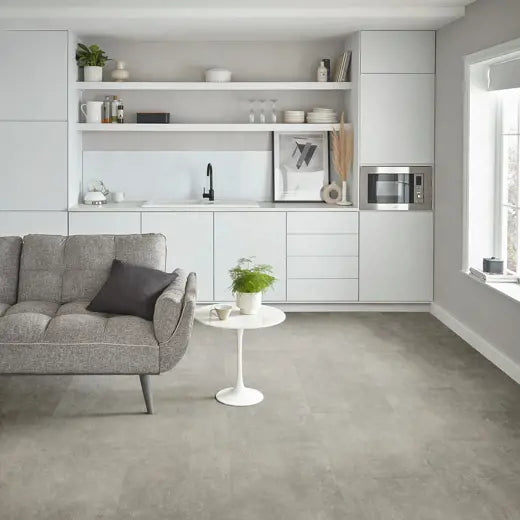 Karndean Van Gogh Pebble Grey VGT2410 Stone Tile Glue Down LVT Flooring